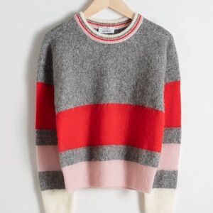 $2/50 PROMO ❤️ & other stories wool blend striped sweater XS